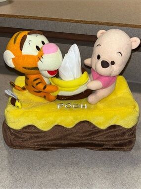Winnie the Pooh and Tigger Tissue Box Plush Cover Vintage